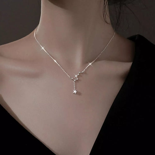 925 Sterling Silver Zircon Star Necklace | Lola Mariee