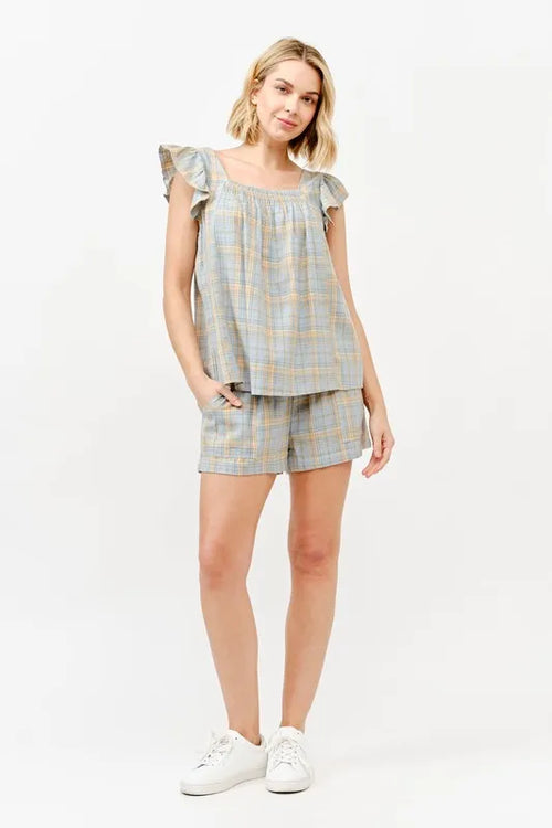 And The Why Plaid Print Smocked Detail Casual Shorts | Lola Mariee