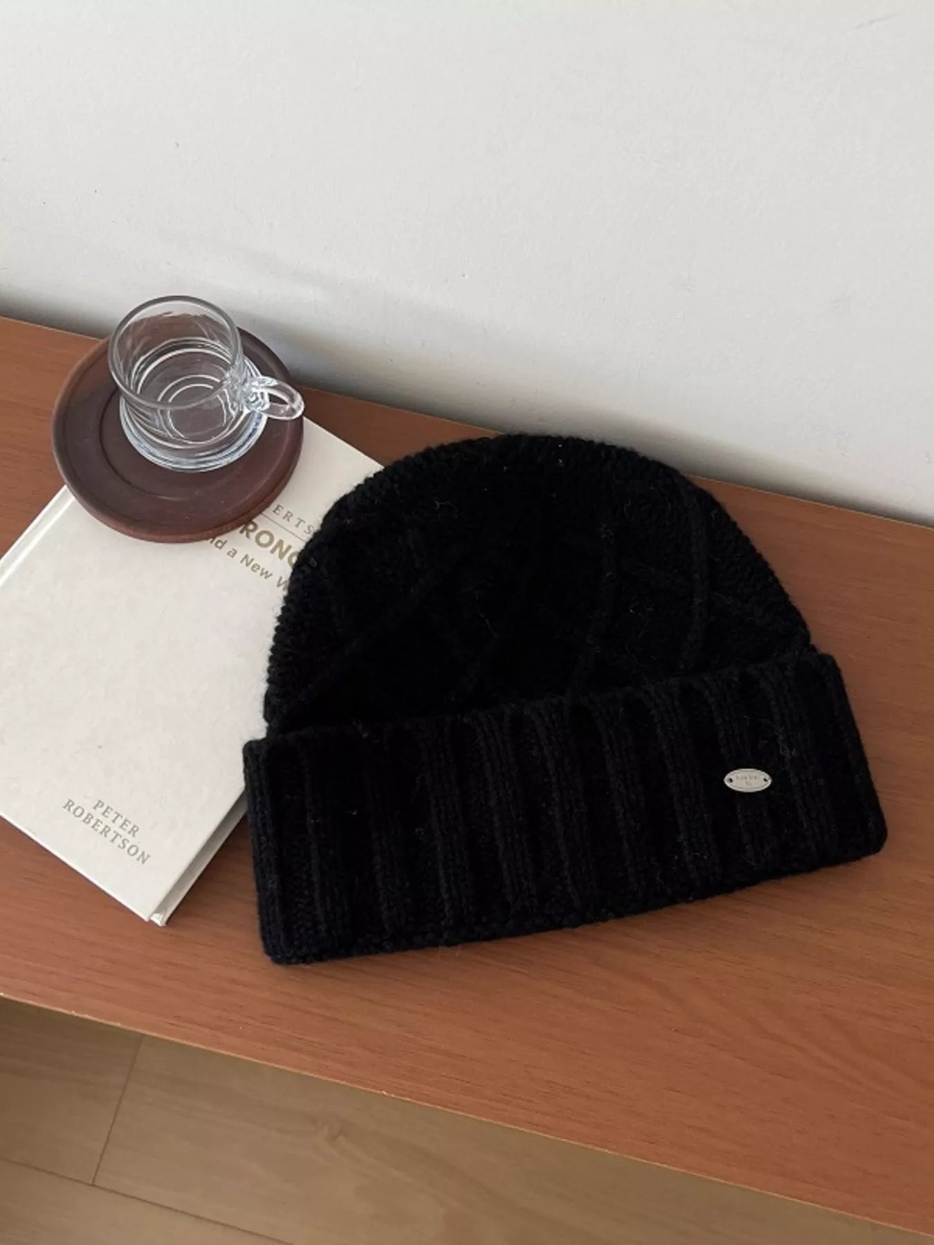 Wool Cozy Knit Beanie Hat – view 4 | Lola Mariee