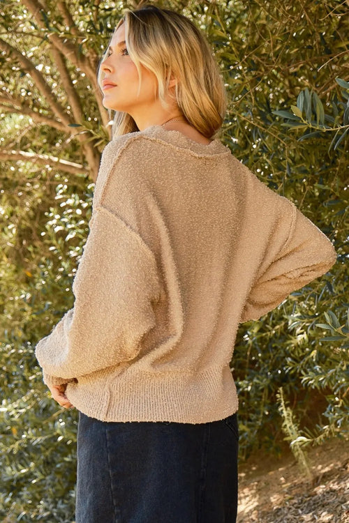 And The Why Button Down Popcorn Sweater Cardigan – view 2 | Lola Mariee