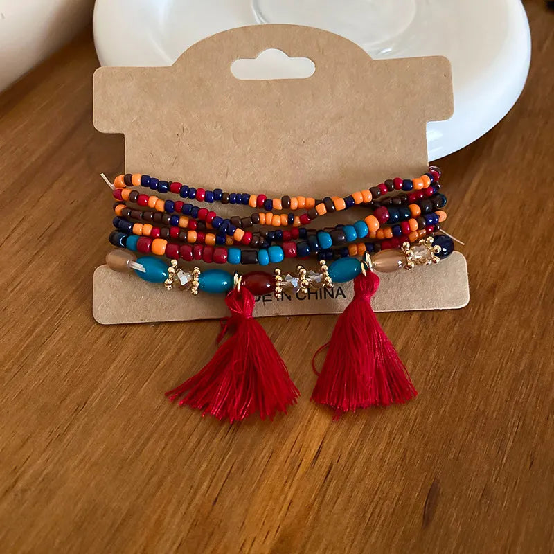 Tassel Rice Bead Bracelet – view 5 | Lola Mariee
