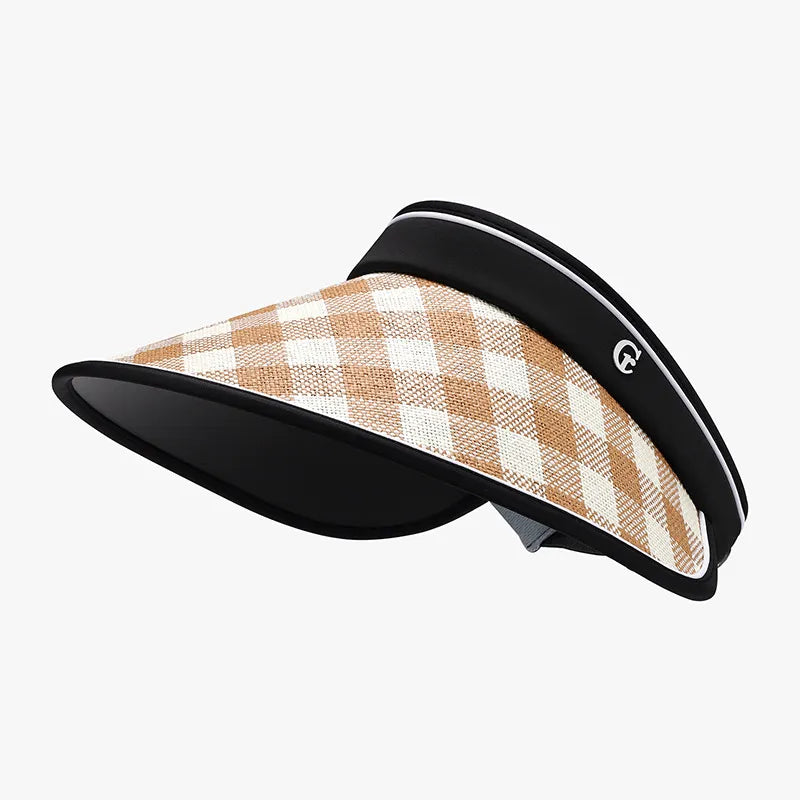 Plaid Natural Grass Adjustable Sun Hat – view 4 | Lola Mariee