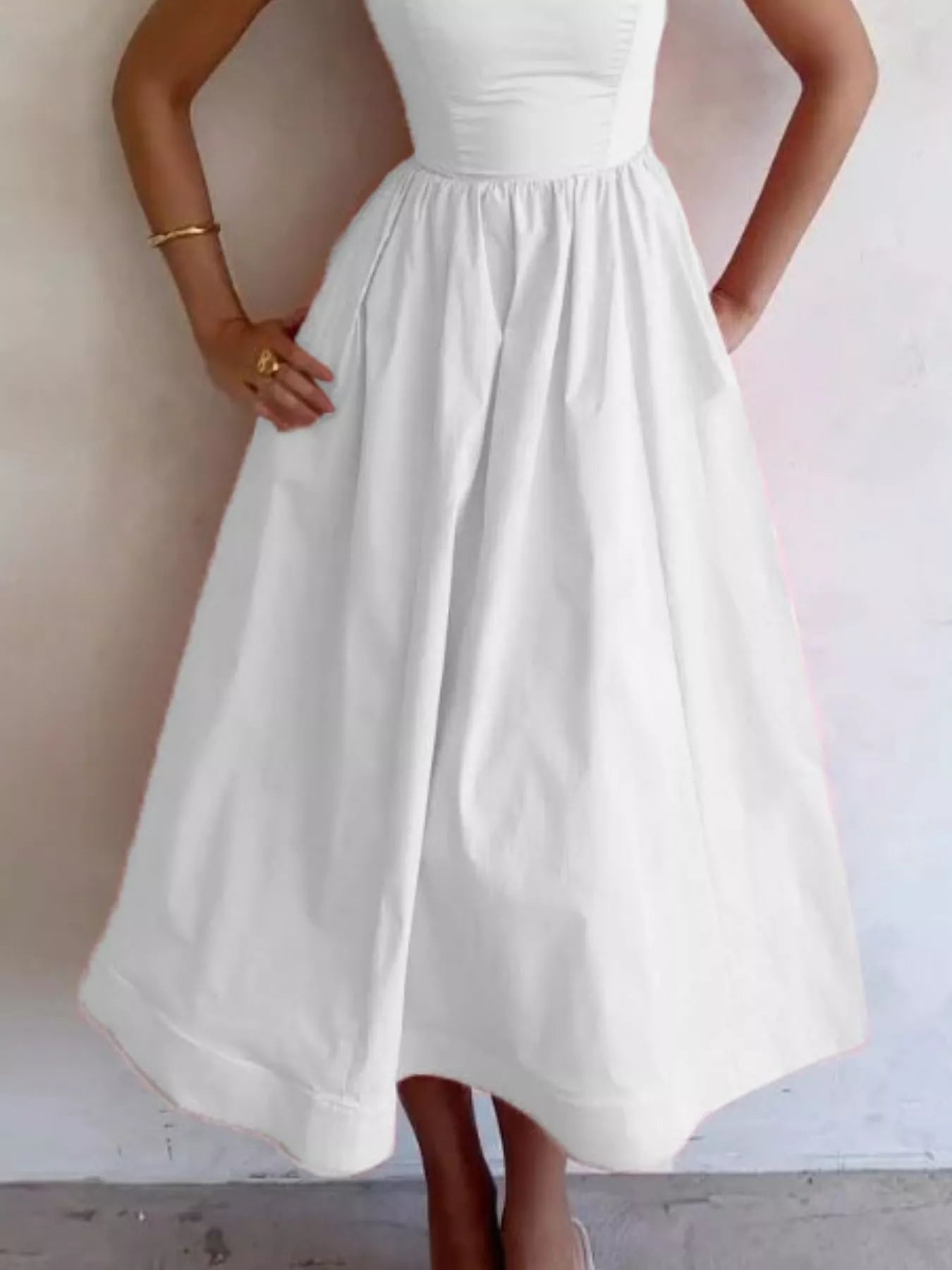 Adjustable Strap Scoop Neck Midi Dress - Trendsi | Lola Mariee