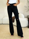 Judy Blue Full Size High Waist Distressed Flare Jeans - women's bottoms at Lola Mariee boutique