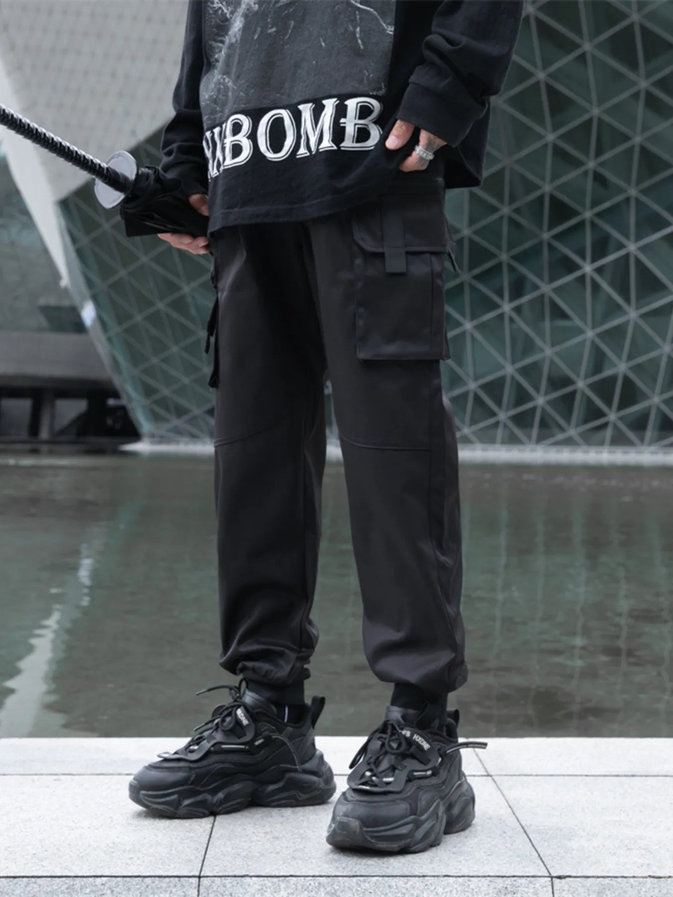 Men's Plus Size Cargo Jogger Pants with Multi Pockets - women's bottoms at Lola Mariee boutique