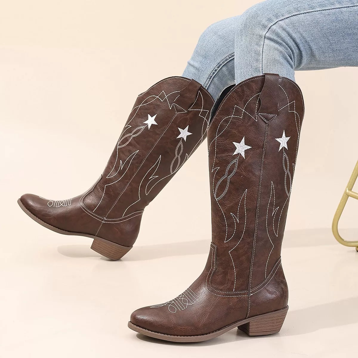 Western Star Embroidered Cowboy Boots – view 7 | Lola Mariee