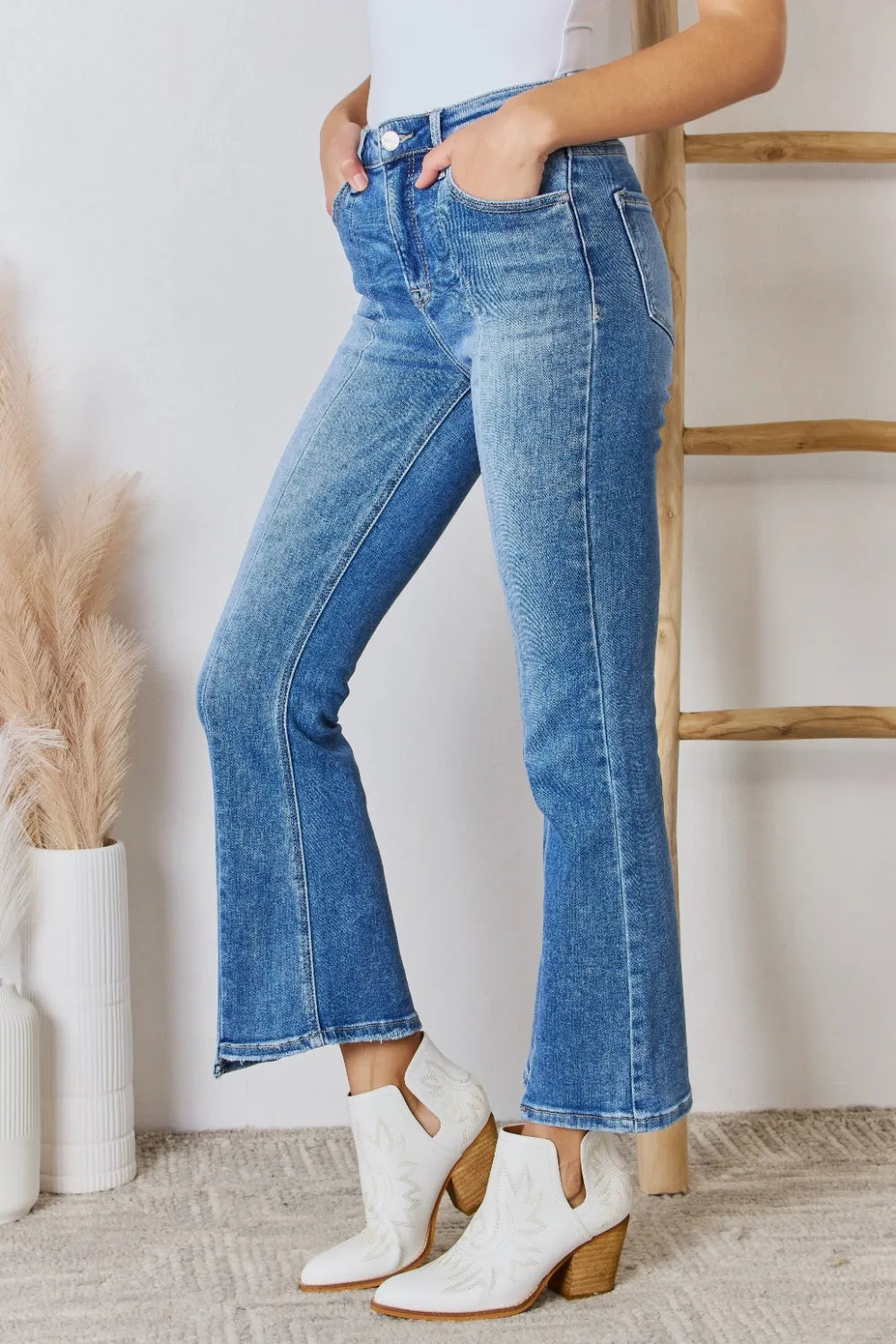 RISEN Full Size High Rise Ankle Flare Jeans - LOLA MARIEE | Lola Mariee