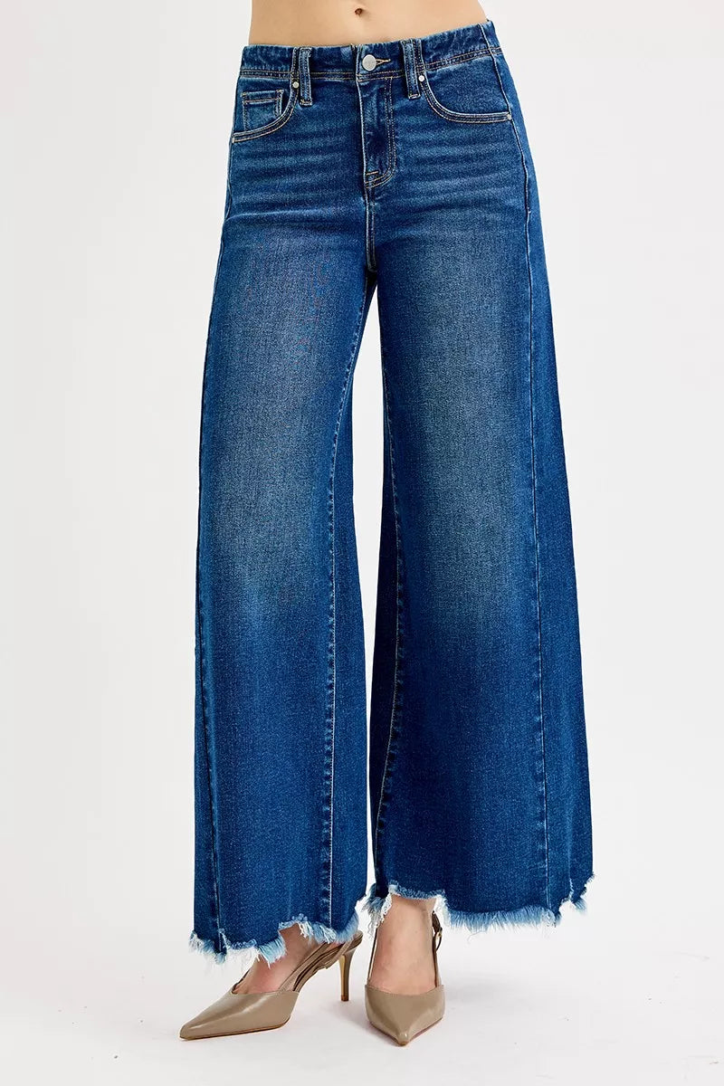 RISEN Full Size High Rise Ankle Wide Jeans Plus Size - women's bottoms at Lola Mariee boutique