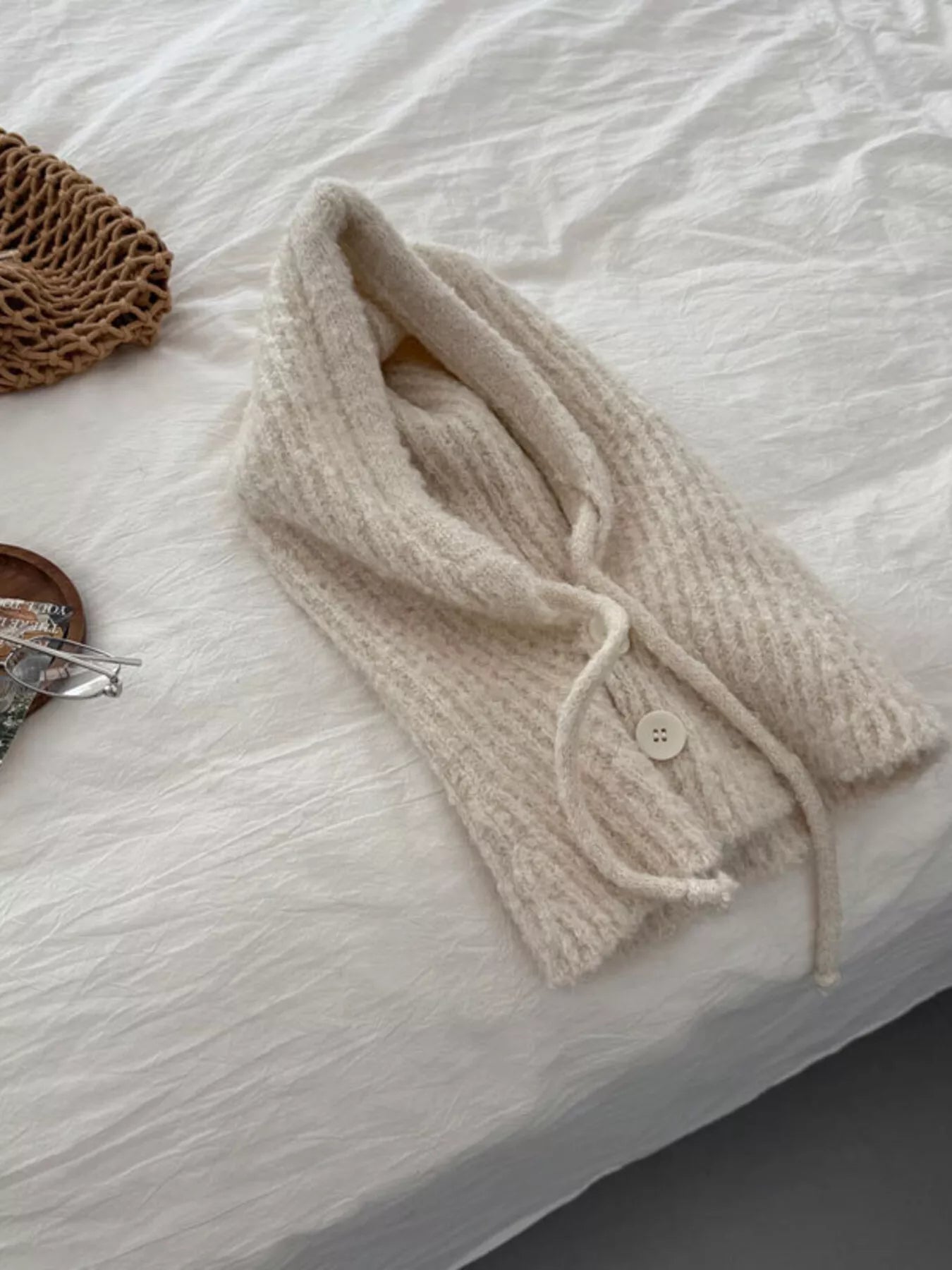 Cozy Knit Button Detail Hat – view 6 | Lola Mariee