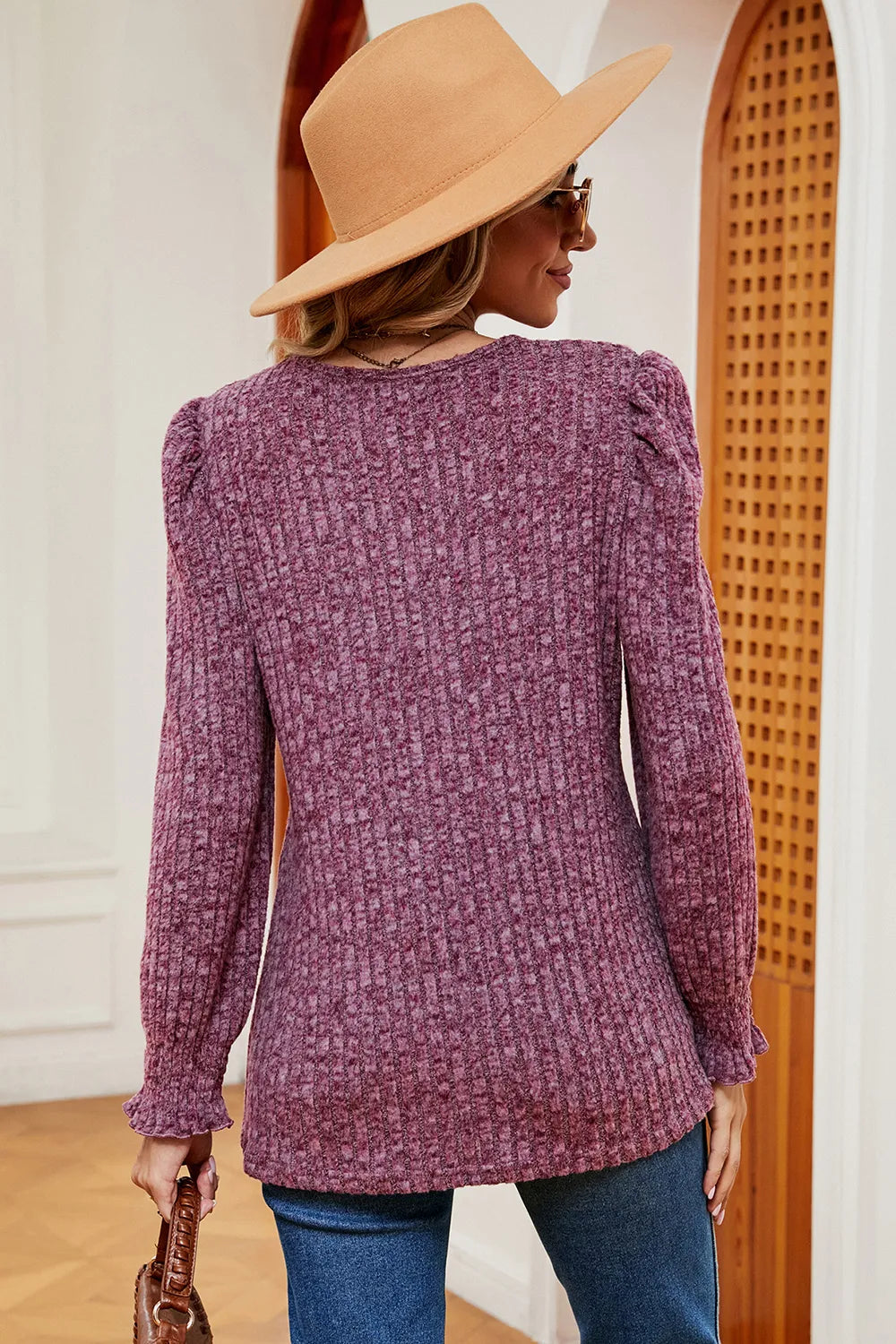 Square Neck Flounce Sleeve T-Shirt - Trendsi | Lola Mariee