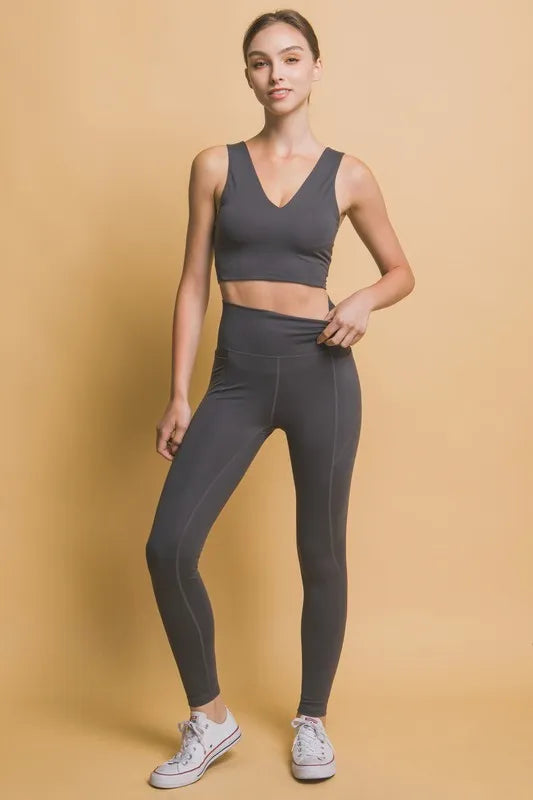 Love Tree High Waist Leggings with Side Pockets - women's bottoms at Lola Mariee boutique