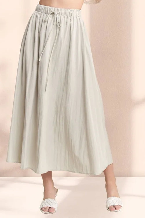 ADORA Drawstring Waist Crinkle Maxi Skirt | Lola Mariee