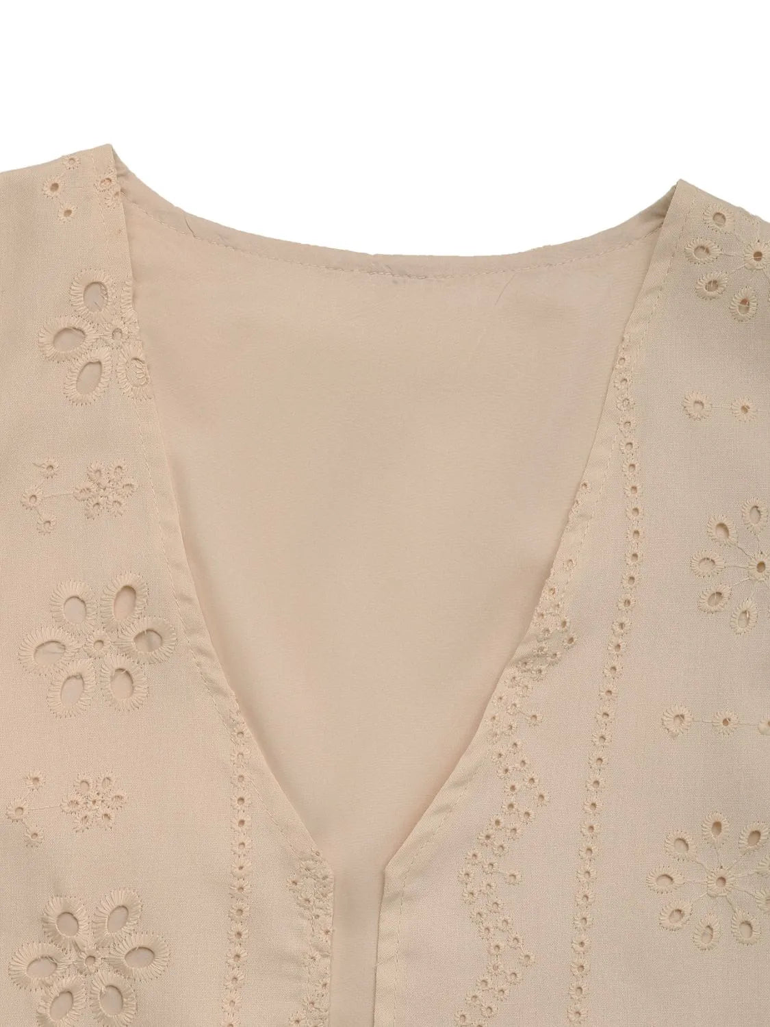 Eyelet Open Front Vest - Trendsi | Lola Mariee