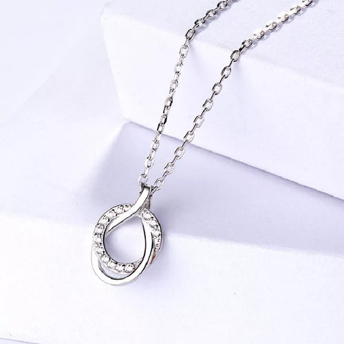 925 Sterling Silver Zircon Pendant Necklace – view 2 | Lola Mariee