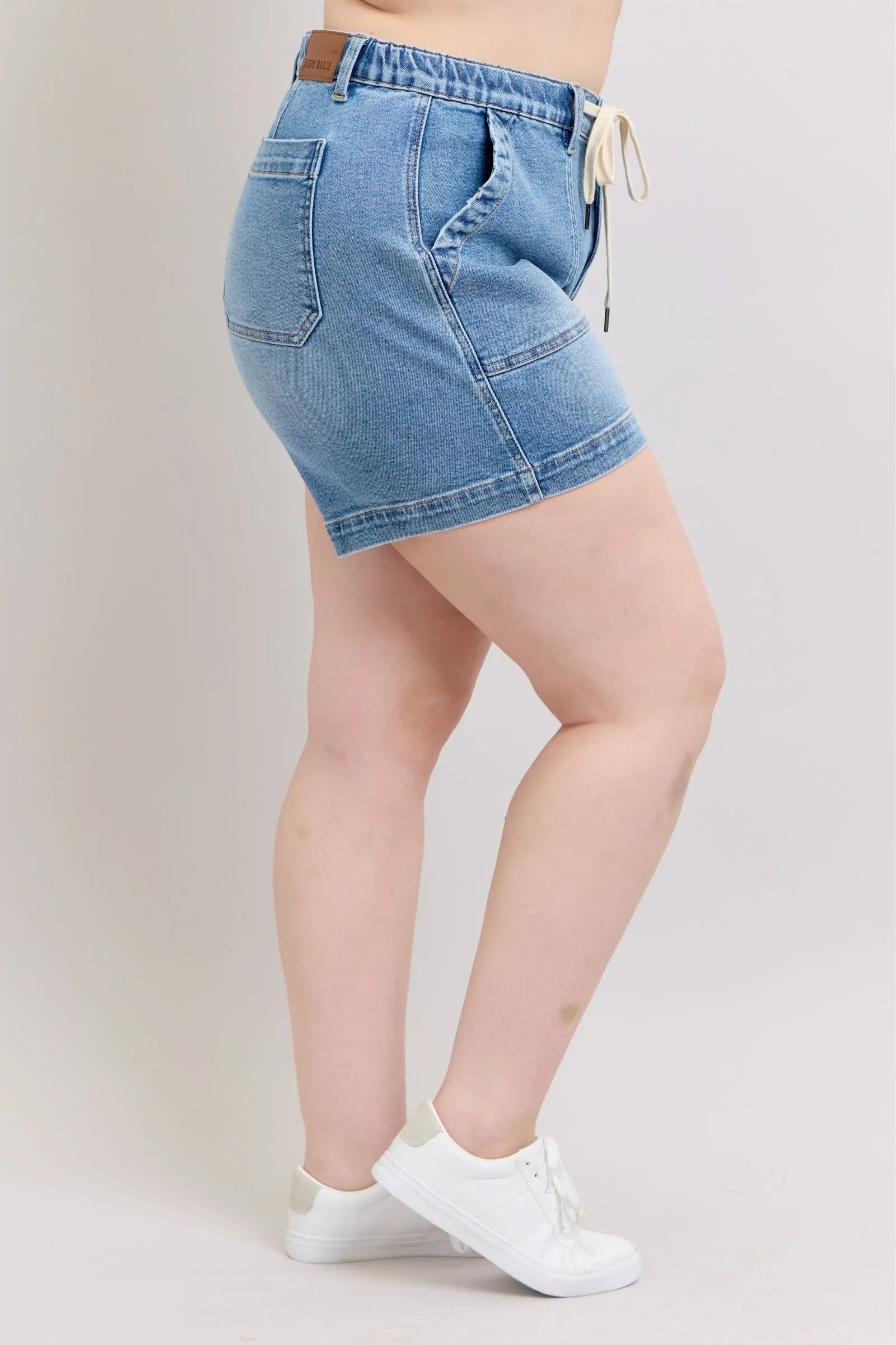 Judy Blue Plus Size High Waist Vintage Wash Denim Shorts – view 2 | Lola Mariee