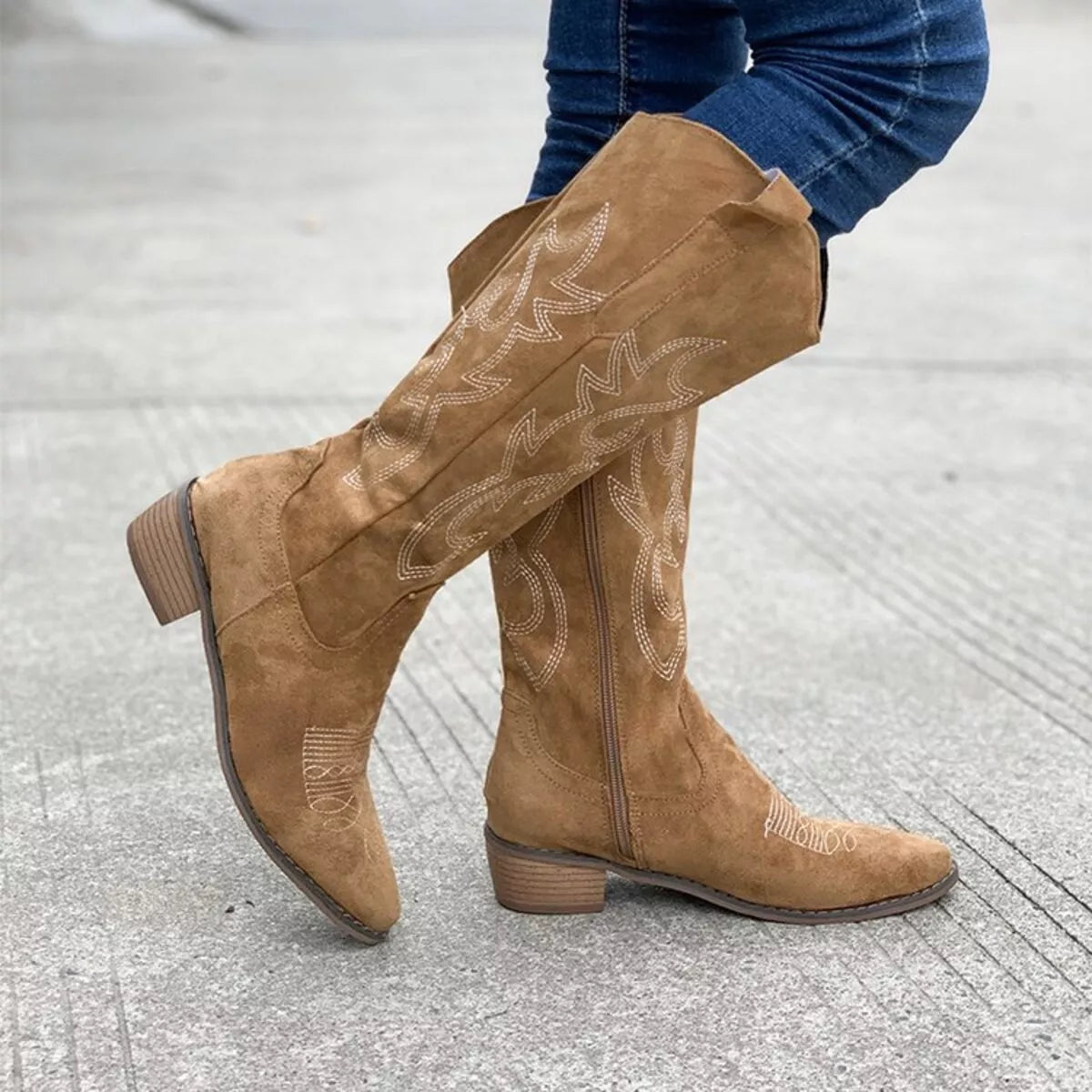 Point Toe Block Heels Boots – view 7 | Lola Mariee