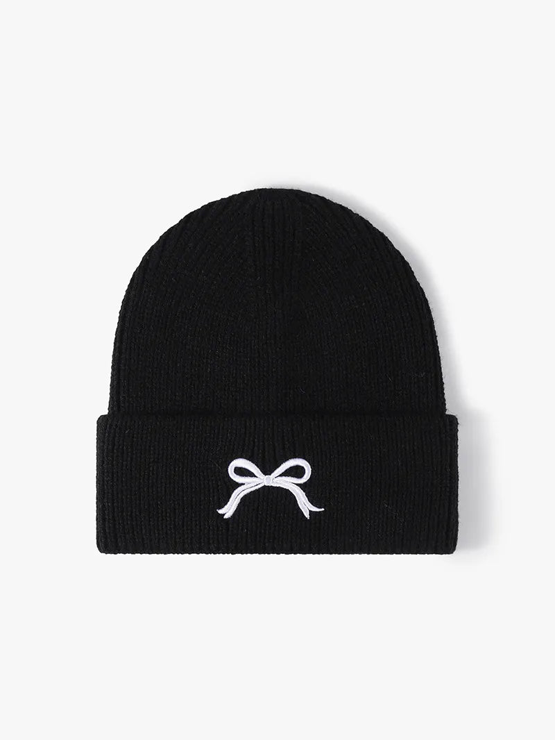 Embroidered Bow Knit Hat – view 7 | Lola Mariee