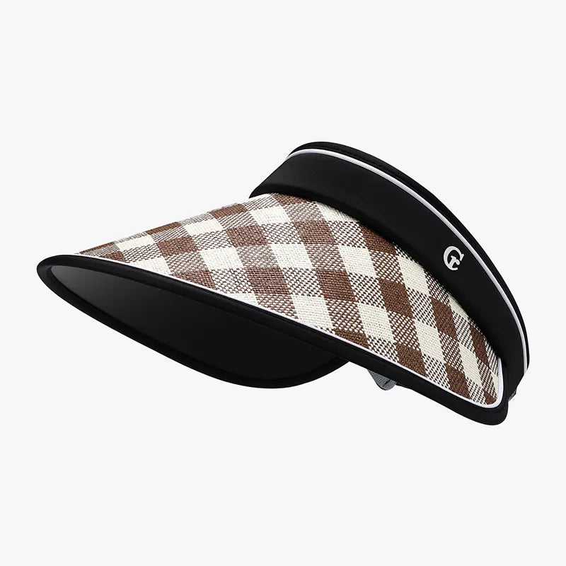 Plaid Natural Grass Adjustable Sun Hat – view 6 | Lola Mariee