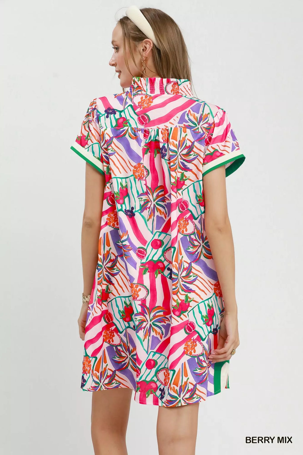 Umgee Tropical Print Collared Shift Dress - Trendsi | Lola Mariee