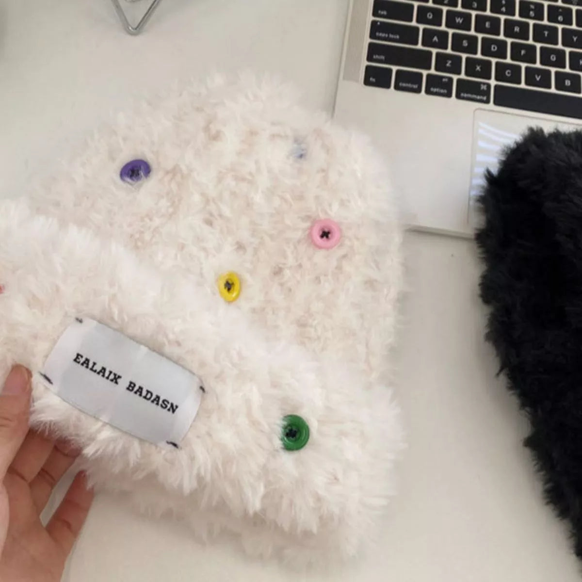 Colorful Buttons Decor Plush Beanie Hat - women's fashion at Lola Mariee boutique