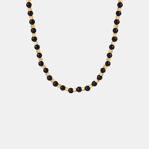 Agate Beaded Titanium Steel Necklace – view 2 | Lola Mariee