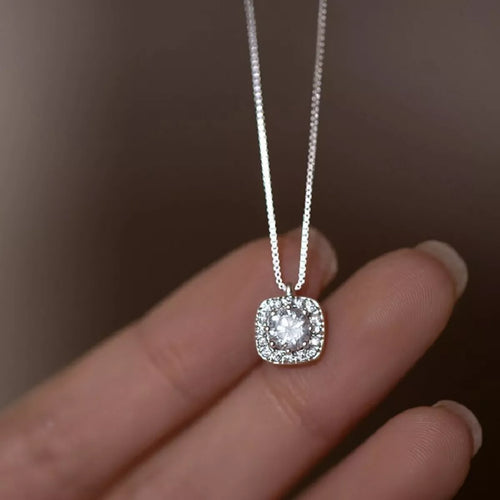 925 Sterling Silver Zircon Pendant Necklace – view 2 | Lola Mariee