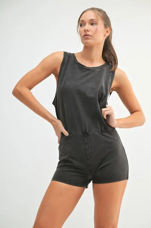 MONO B Mineral Wash Vintage Romper | Lola Mariee