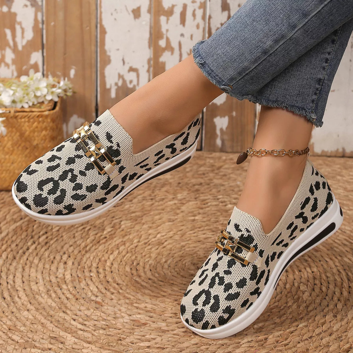 Leopard Mesh Slip-Ons - Trendsi | Lola Mariee