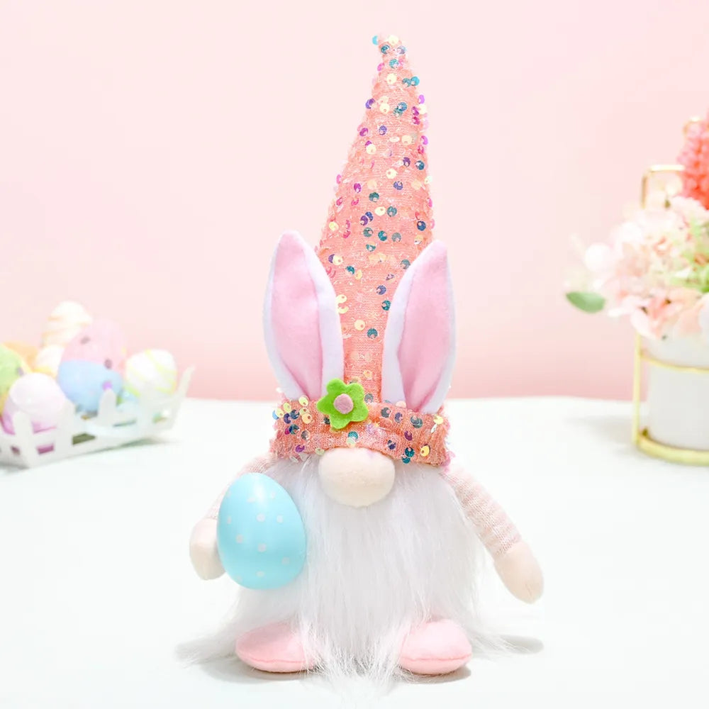 Easter Sequin Pointed Hat Faceless Gnome – view 5 | Lola Mariee