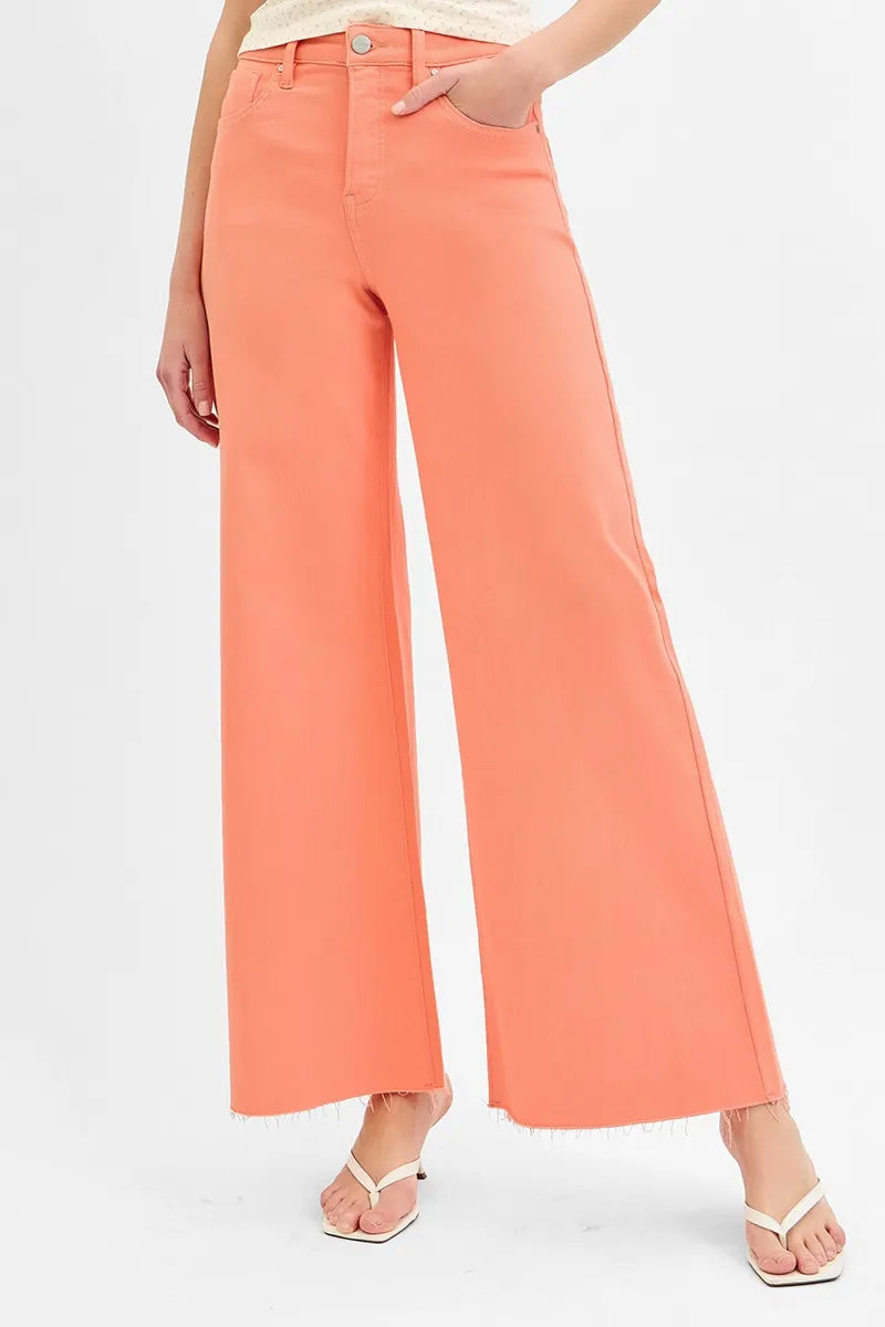 RISEN Full Size Tummy Control High Rise Wide Leg Palazzo Jeans Plus Size - women's bottoms at Lola Mariee boutique