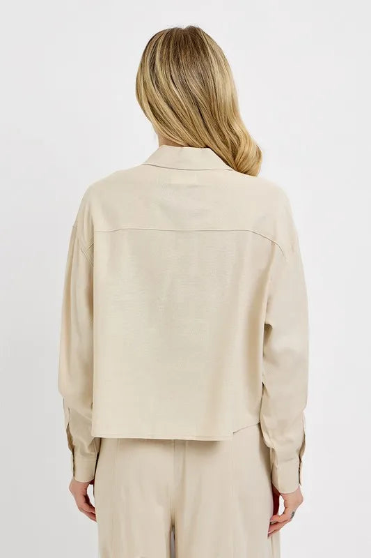 RISEN Button Down Long Sleeve Shirt - LOLA MARIEE | Lola Mariee