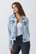 RISEN Button Up Washed Denim Jacket - LOLA MARIEE | Lola Mariee