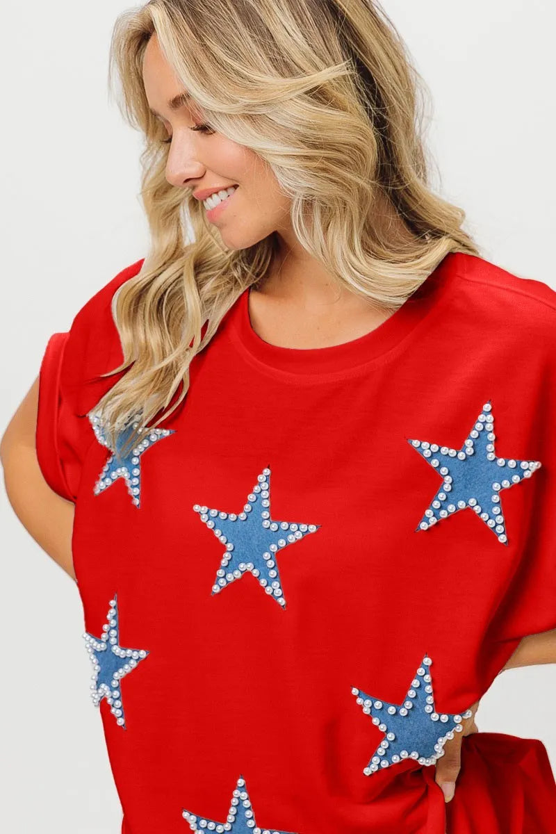 BiBi Fourth Of July Terry T-Shirt - Trendsi | Lola Mariee