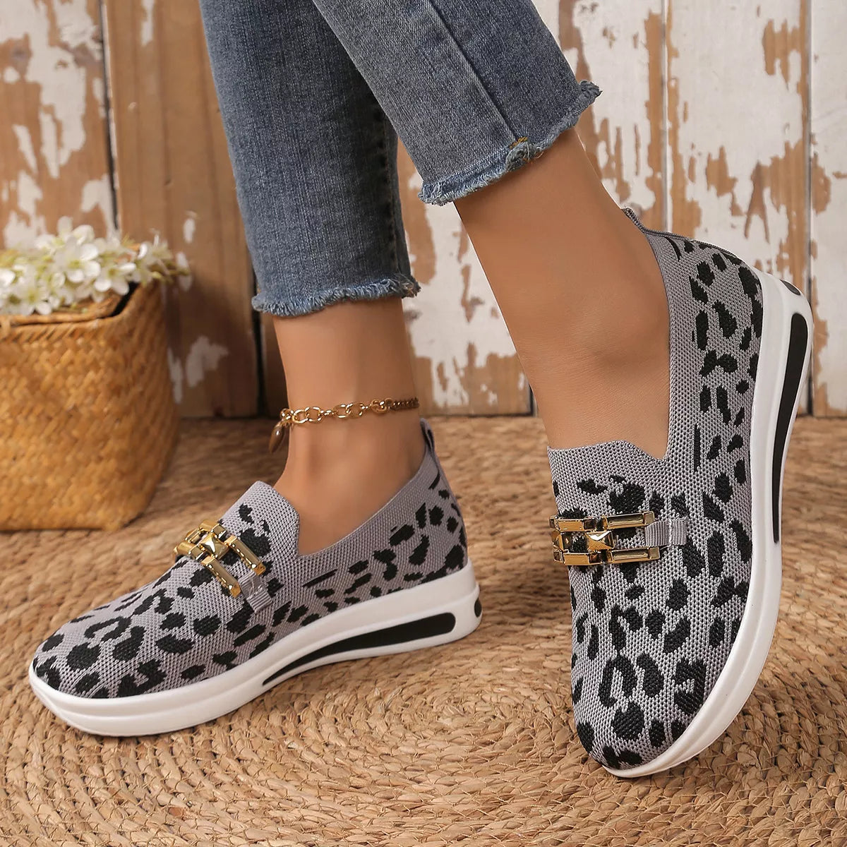 Leopard Mesh Slip-Ons - Trendsi | Lola Mariee
