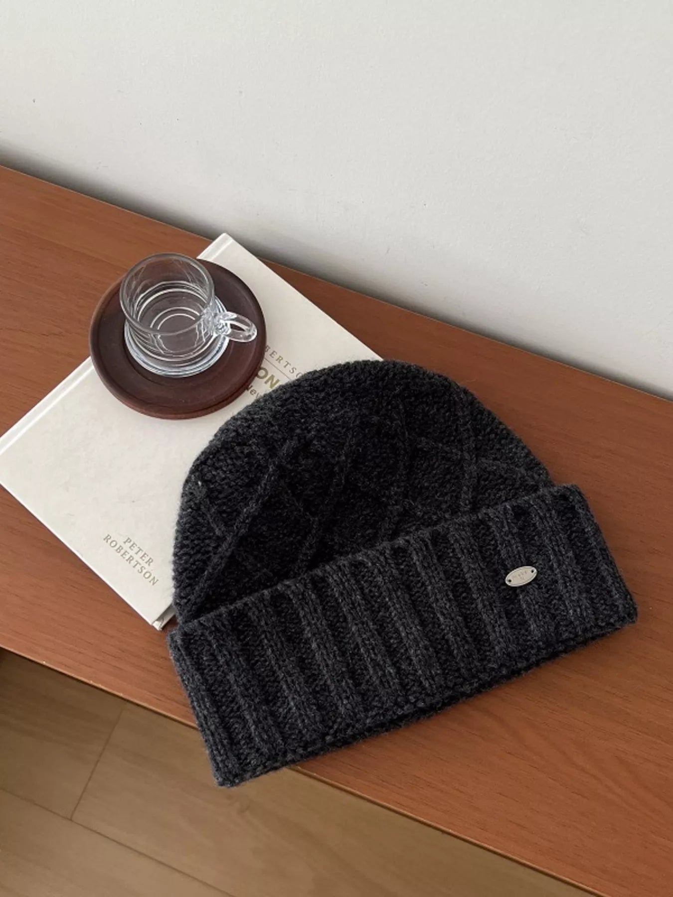 Wool Cozy Knit Beanie Hat – view 6 | Lola Mariee