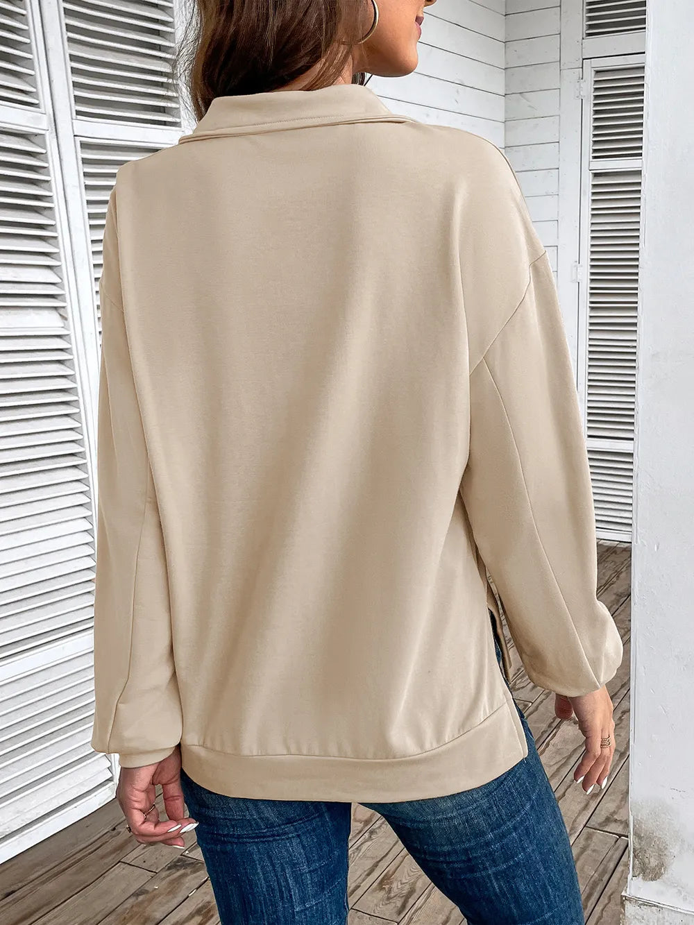 Perfee Half Zip Sweatshirt with Pocket - Trendsi | Lola Mariee