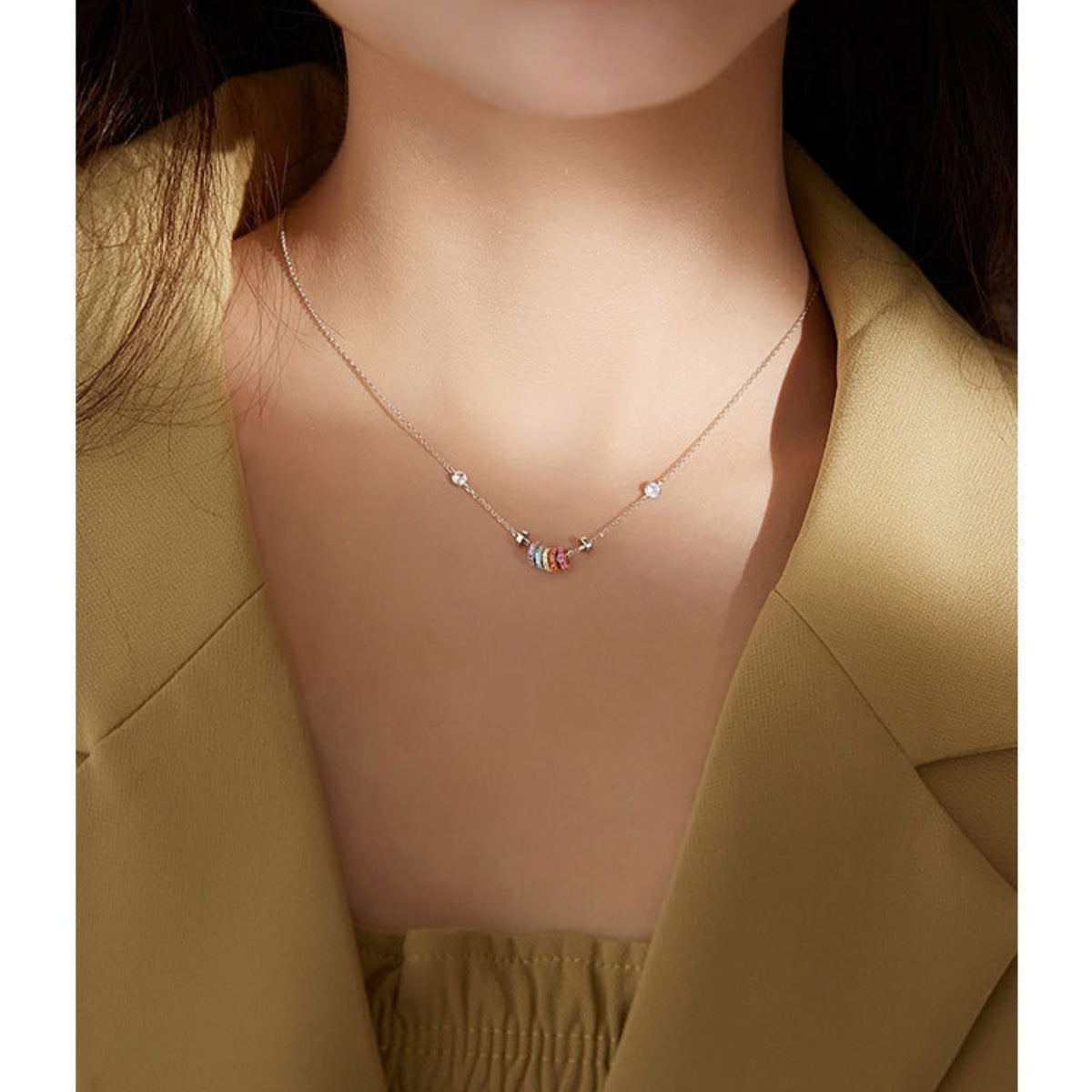 925 Sterling Silver Circle Pendant Necklace – view 7 | Lola Mariee