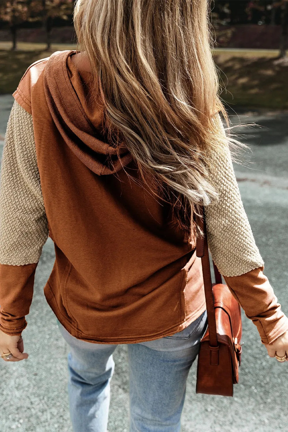 Color Block Dropped Shoulder Hoodie - Trendsi | Lola Mariee