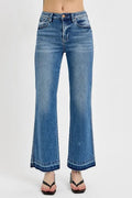 RISEN Full Size Raw Hem Ankle Bootcut Jeans Plus Size - women's shoes at Lola Mariee boutique