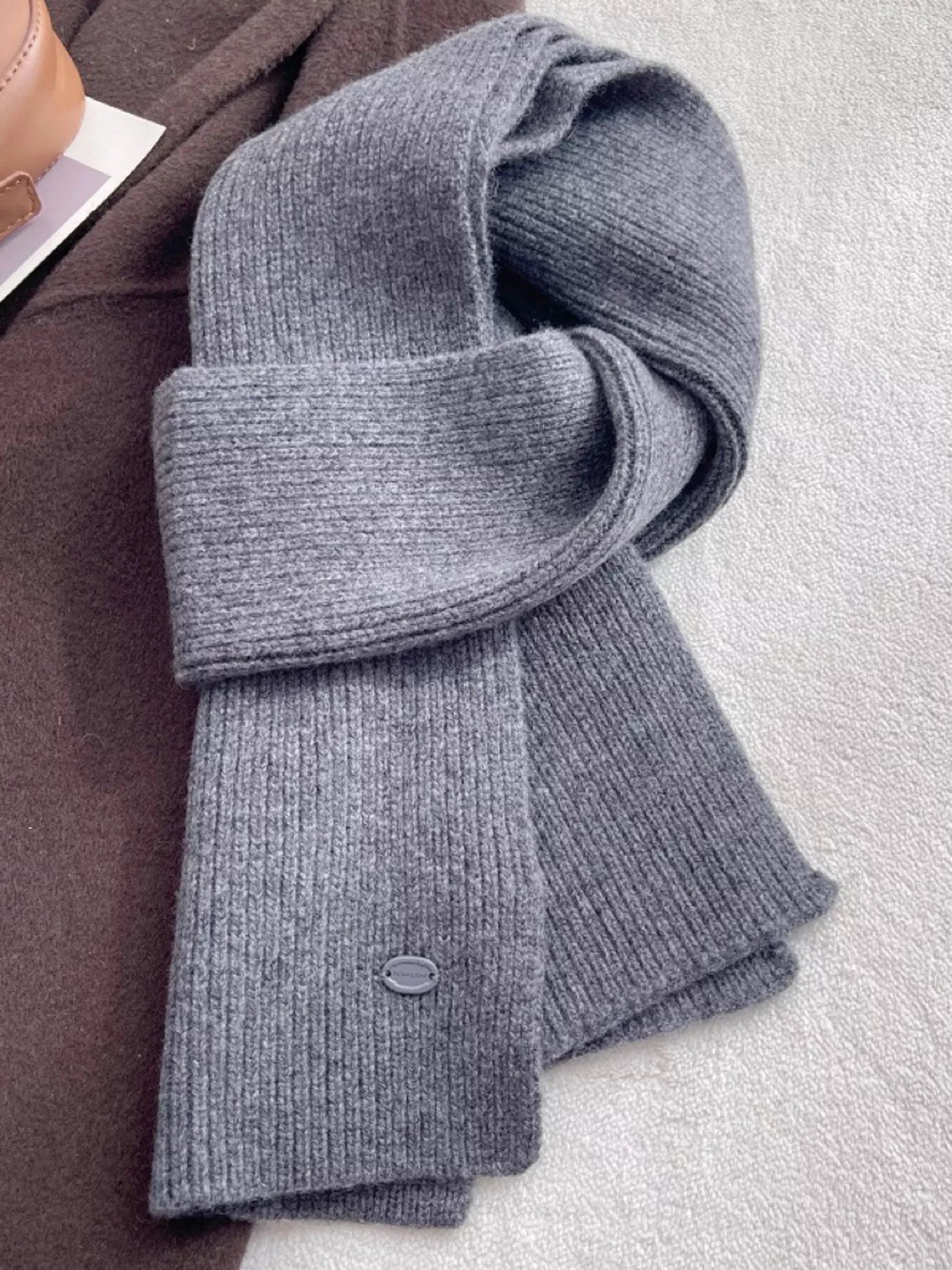 Pure Wool Soft Knit Scarf – view 6 | Lola Mariee
