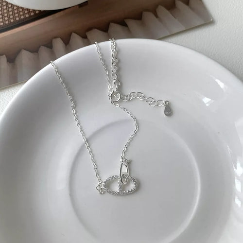 925 Sterling Silver Zircon Geometric Necklace | Lola Mariee