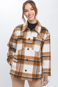 Love Tree Plaid Button Up Shacket - women's fashion at Lola Mariee boutique