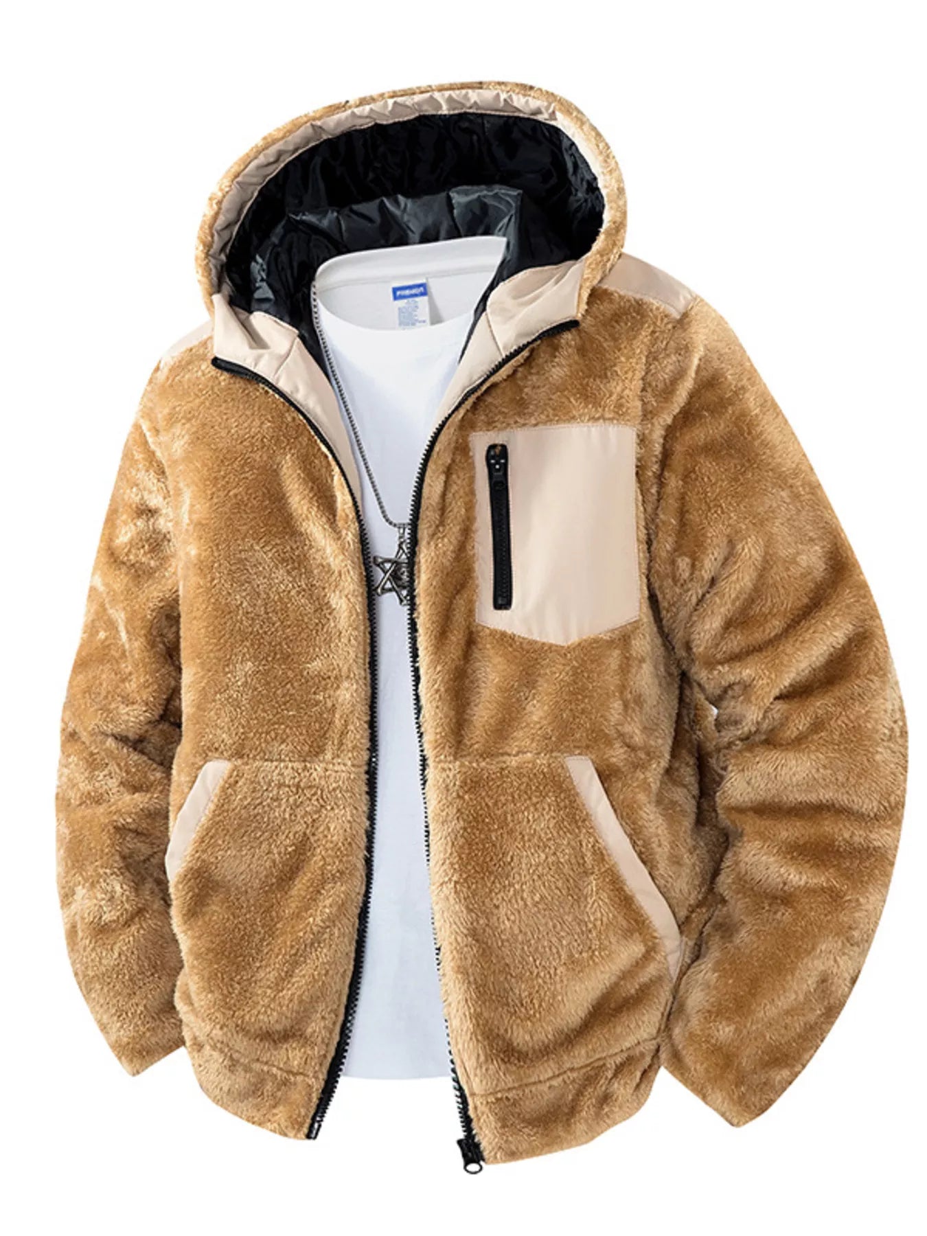 Men's Zip Up Fleece Hooded Jacket - women's jacket at Lola Mariee boutique
