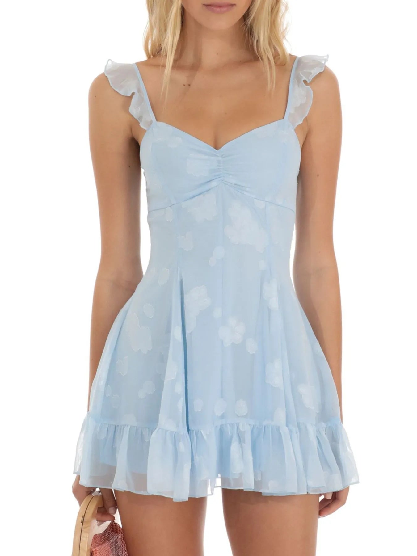 Floral Sweetheart Ruffled Cami Mini Dress – view 6 | Lola Mariee