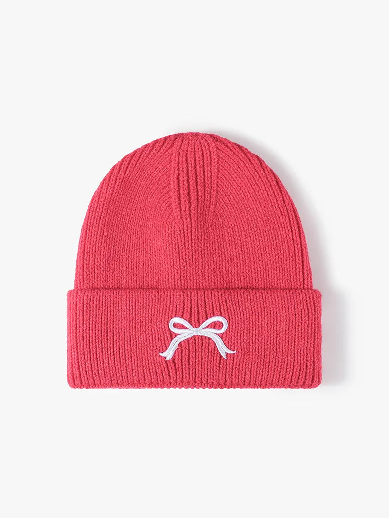 Embroidered Bow Knit Hat – view 9 | Lola Mariee