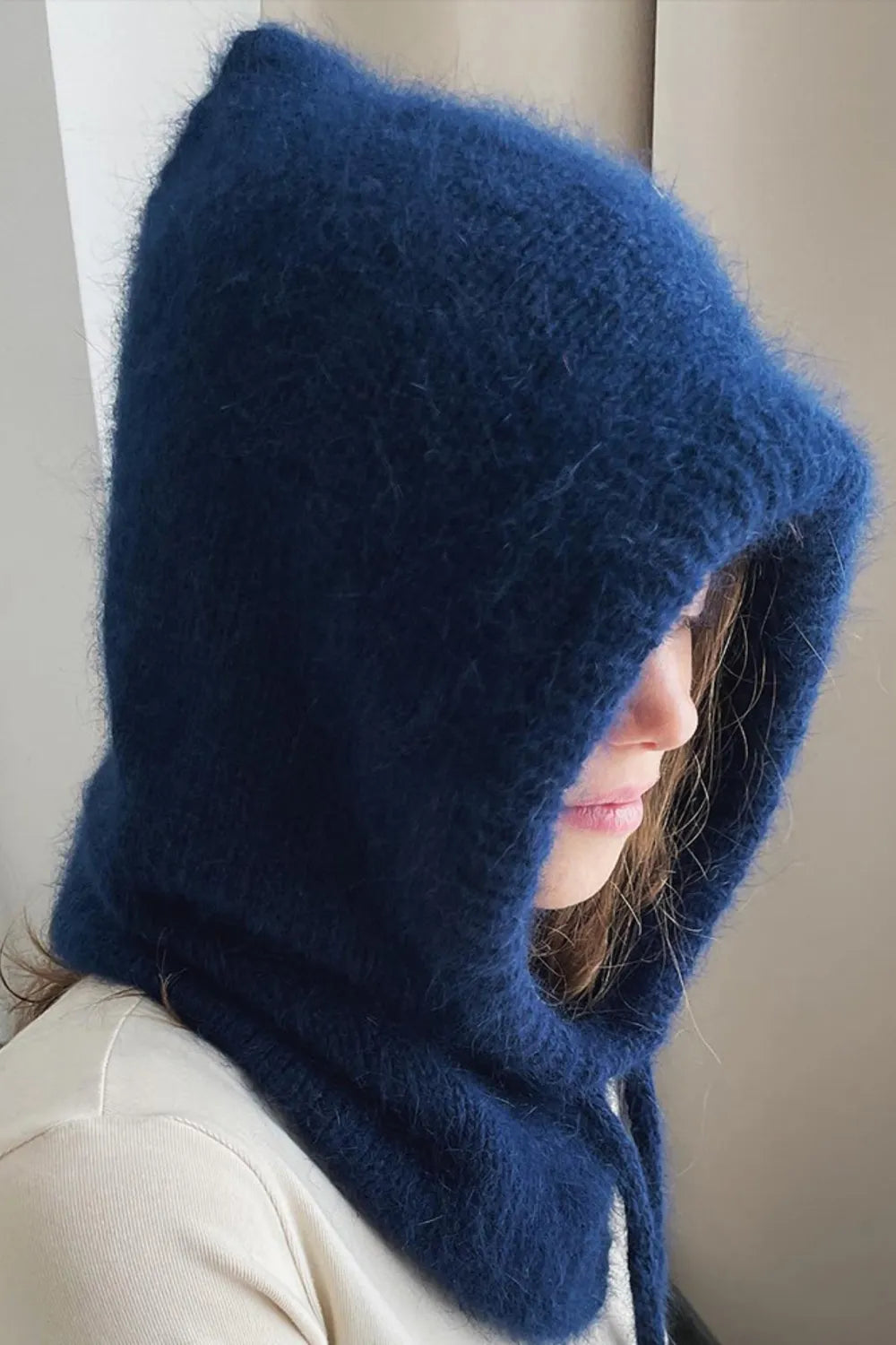 Drawstring Solid Color Thermal Knit Hat – view 2 | Lola Mariee