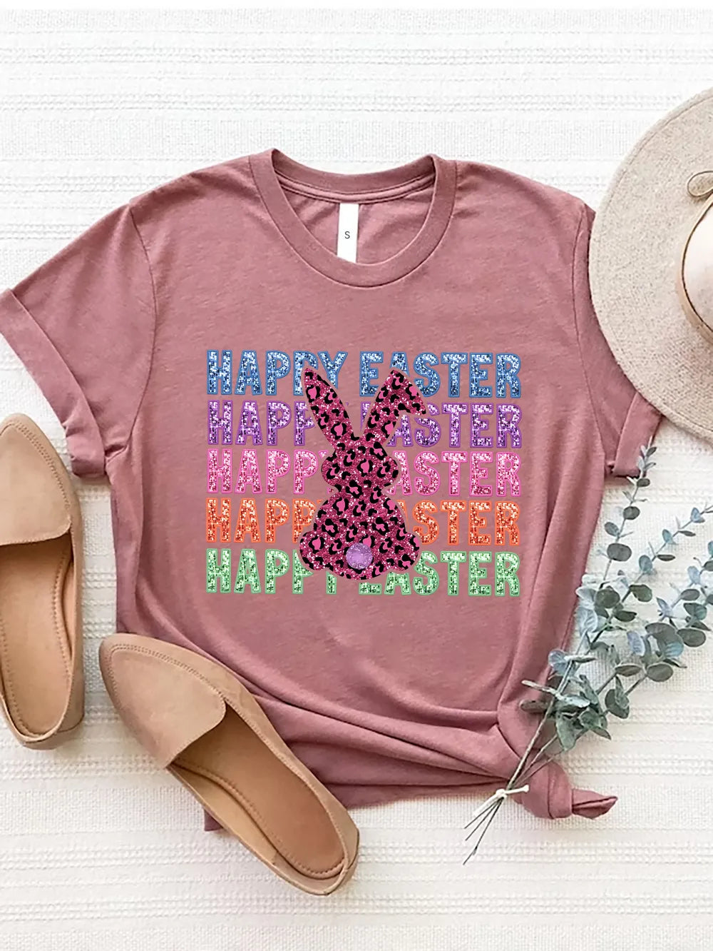 HAPPY EASTER Round Neck Short Sleeve T-Shirt – view 10 | Lola Mariee