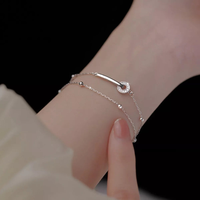 925 Sterling Silver Double Layered Bracelet | Lola Mariee