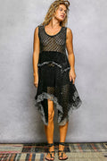 POL Texture Lace Ruffled Sleeveless Dress - Trendsi | Lola Mariee