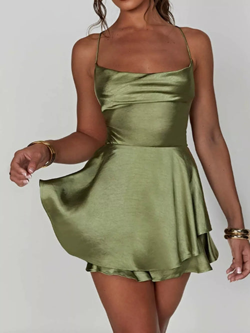 Backless Layered Ruffled Cami Dress | Lola Mariee